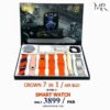 Crown 7-in-1 Ultra Smart Watch with Free Earbuds & 7 Straps – Bluetooth Calling, Fitness Tracker, 2.01” HD Display